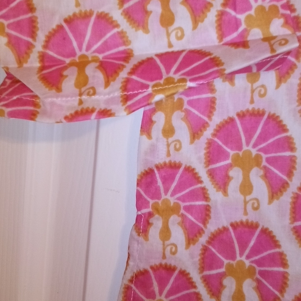 Rock Flower Paper Boho Pink Cotton Kurta Tunic Top Coastal Size Medium - Picture 3 of 6